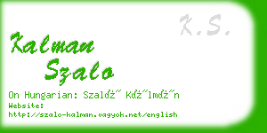 kalman szalo business card