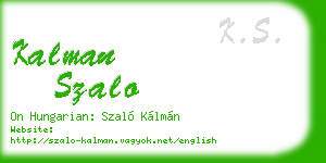 kalman szalo business card